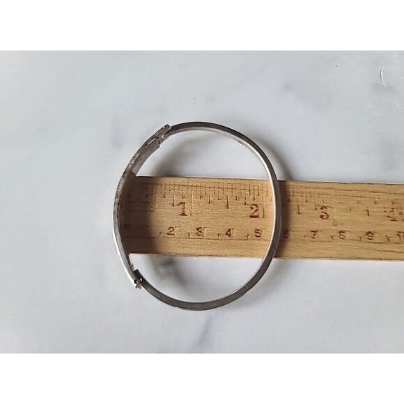 Abalone Shell Hinged Bangle Bracelet Vintage - Picture 9 of 10